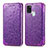 Coque Portefeuille Motif Fantaisie Livre Cuir Etui Clapet S01D pour Samsung Galaxy A21s Violet