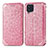 Coque Portefeuille Motif Fantaisie Livre Cuir Etui Clapet S01D pour Samsung Galaxy A22 4G Or Rose