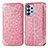 Coque Portefeuille Motif Fantaisie Livre Cuir Etui Clapet S01D pour Samsung Galaxy A23 4G Or Rose