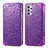 Coque Portefeuille Motif Fantaisie Livre Cuir Etui Clapet S01D pour Samsung Galaxy A32 4G Violet