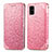 Coque Portefeuille Motif Fantaisie Livre Cuir Etui Clapet S01D pour Samsung Galaxy A51 4G Or Rose