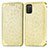 Coque Portefeuille Motif Fantaisie Livre Cuir Etui Clapet S01D pour Samsung Galaxy M02s Or