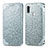 Coque Portefeuille Motif Fantaisie Livre Cuir Etui Clapet S01D pour Samsung Galaxy M11 Argent