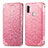 Coque Portefeuille Motif Fantaisie Livre Cuir Etui Clapet S01D pour Samsung Galaxy M11 Or Rose