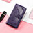 Coque Portefeuille Motif Fantaisie Livre Cuir Etui Clapet S01D pour Samsung Galaxy M13 4G Violet