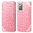 Coque Portefeuille Motif Fantaisie Livre Cuir Etui Clapet S01D pour Samsung Galaxy Note 20 5G Or Rose