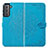 Coque Portefeuille Motif Fantaisie Livre Cuir Etui Clapet S01D pour Samsung Galaxy S22 Plus 5G Bleu