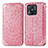 Coque Portefeuille Motif Fantaisie Livre Cuir Etui Clapet S01D pour Xiaomi Redmi 10 Power Or Rose