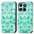 Coque Portefeuille Motif Fantaisie Livre Cuir Etui Clapet S02D pour Huawei Honor X6a Vert