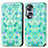 Coque Portefeuille Motif Fantaisie Livre Cuir Etui Clapet S02D pour Huawei Honor X7b Vert