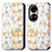 Coque Portefeuille Motif Fantaisie Livre Cuir Etui Clapet S02D pour Huawei P50 Blanc