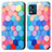 Coque Portefeuille Motif Fantaisie Livre Cuir Etui Clapet S02D pour Motorola Moto E13 Colorful