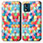 Coque Portefeuille Motif Fantaisie Livre Cuir Etui Clapet S02D pour Motorola Moto E13 Petit