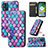 Coque Portefeuille Motif Fantaisie Livre Cuir Etui Clapet S02D pour Motorola Moto E13 Petit