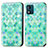 Coque Portefeuille Motif Fantaisie Livre Cuir Etui Clapet S02D pour Motorola Moto E13 Vert