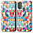 Coque Portefeuille Motif Fantaisie Livre Cuir Etui Clapet S02D pour Motorola Moto E30 Petit