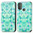 Coque Portefeuille Motif Fantaisie Livre Cuir Etui Clapet S02D pour Motorola Moto E30 Vert