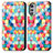 Coque Portefeuille Motif Fantaisie Livre Cuir Etui Clapet S02D pour Motorola Moto E32 Petit