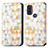 Coque Portefeuille Motif Fantaisie Livre Cuir Etui Clapet S02D pour Motorola Moto G Pure Blanc