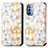 Coque Portefeuille Motif Fantaisie Livre Cuir Etui Clapet S02D pour Motorola Moto G31 Blanc