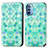 Coque Portefeuille Motif Fantaisie Livre Cuir Etui Clapet S02D pour Motorola Moto G31 Vert