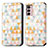 Coque Portefeuille Motif Fantaisie Livre Cuir Etui Clapet S02D pour Motorola Moto G42 Blanc