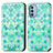 Coque Portefeuille Motif Fantaisie Livre Cuir Etui Clapet S02D pour Motorola Moto G51 5G Vert