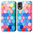 Coque Portefeuille Motif Fantaisie Livre Cuir Etui Clapet S02D pour Nokia C210 Colorful