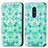 Coque Portefeuille Motif Fantaisie Livre Cuir Etui Clapet S02D pour Nokia C3 Vert