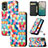 Coque Portefeuille Motif Fantaisie Livre Cuir Etui Clapet S02D pour Nokia C32 Petit