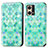 Coque Portefeuille Motif Fantaisie Livre Cuir Etui Clapet S02D pour Oppo F21s Pro 4G Vert