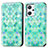 Coque Portefeuille Motif Fantaisie Livre Cuir Etui Clapet S02D pour Oppo Reno7 A Vert