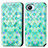 Coque Portefeuille Motif Fantaisie Livre Cuir Etui Clapet S02D pour Realme C30 Vert