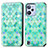 Coque Portefeuille Motif Fantaisie Livre Cuir Etui Clapet S02D pour Realme C31 Vert