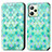 Coque Portefeuille Motif Fantaisie Livre Cuir Etui Clapet S02D pour Realme C35 Vert