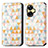 Coque Portefeuille Motif Fantaisie Livre Cuir Etui Clapet S02D pour Realme C55 Blanc