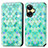 Coque Portefeuille Motif Fantaisie Livre Cuir Etui Clapet S02D pour Realme C55 Vert