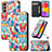 Coque Portefeuille Motif Fantaisie Livre Cuir Etui Clapet S02D pour Samsung Galaxy F13 4G Petit