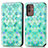 Coque Portefeuille Motif Fantaisie Livre Cuir Etui Clapet S02D pour Samsung Galaxy M13 5G Vert