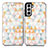 Coque Portefeuille Motif Fantaisie Livre Cuir Etui Clapet S02D pour Samsung Galaxy S21 5G Blanc