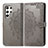 Coque Portefeuille Motif Fantaisie Livre Cuir Etui Clapet S02D pour Samsung Galaxy S23 Ultra 5G Gris