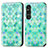 Coque Portefeuille Motif Fantaisie Livre Cuir Etui Clapet S02D pour Sony Xperia 1 V Vert