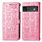 Coque Portefeuille Motif Fantaisie Livre Cuir Etui Clapet S03D pour Google Pixel 6 5G Rose