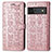 Coque Portefeuille Motif Fantaisie Livre Cuir Etui Clapet S03D pour Google Pixel 6 Pro 5G Or Rose