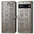 Coque Portefeuille Motif Fantaisie Livre Cuir Etui Clapet S03D pour Google Pixel 6a 5G Gris