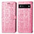 Coque Portefeuille Motif Fantaisie Livre Cuir Etui Clapet S03D pour Google Pixel 6a 5G Rose