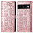 Coque Portefeuille Motif Fantaisie Livre Cuir Etui Clapet S03D pour Google Pixel 7 Pro 5G Or Rose