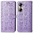 Coque Portefeuille Motif Fantaisie Livre Cuir Etui Clapet S03D pour Huawei Honor 60 5G Violet