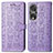 Coque Portefeuille Motif Fantaisie Livre Cuir Etui Clapet S03D pour Huawei Honor 80 Pro Flat 5G Violet