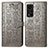 Coque Portefeuille Motif Fantaisie Livre Cuir Etui Clapet S03D pour Huawei Honor V40 5G Gris